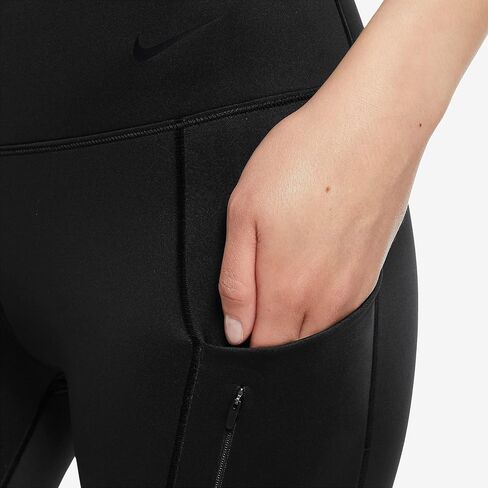 Nike Women's Firm-Support Mid-Rise 7/8 Leggings with Pockets (DQ5692-010, US, Alpha, Small, Regular, Regular) Black in Saudi Arabia