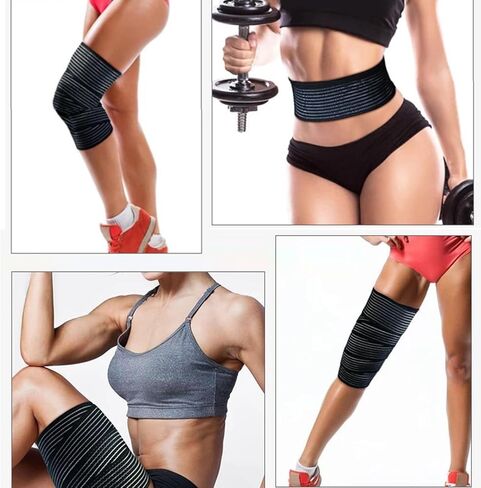 أغطية الركبة لتخفيف الآلام، دعامة ضغط طويلة جدًا للركبة، دعامة ضغط للساقين، التهاب اللفافة الأخمصية، أربطة التثبيت، آلام المفاصل، القرفصاء، الرياضة in Kuwait