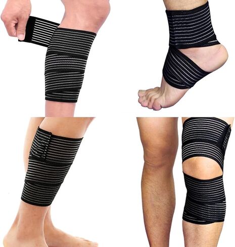 أغطية الركبة لتخفيف الآلام، دعامة ضغط طويلة جدًا للركبة، دعامة ضغط للساقين، التهاب اللفافة الأخمصية، أربطة التثبيت، آلام المفاصل، القرفصاء، الرياضة in Kuwait