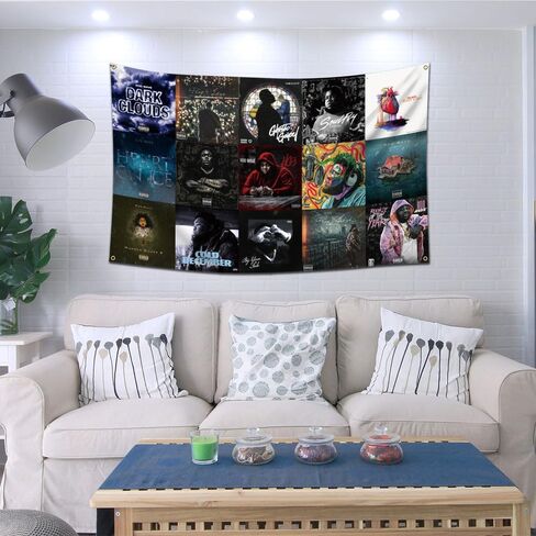 ألبوم رود مغني الراب موجة نسيج العلم الكولاج (3x5Ft ، طباعة HD) لغرفة المعيشة غرفة نوم النوم جدار ديكور فني in Kuwait