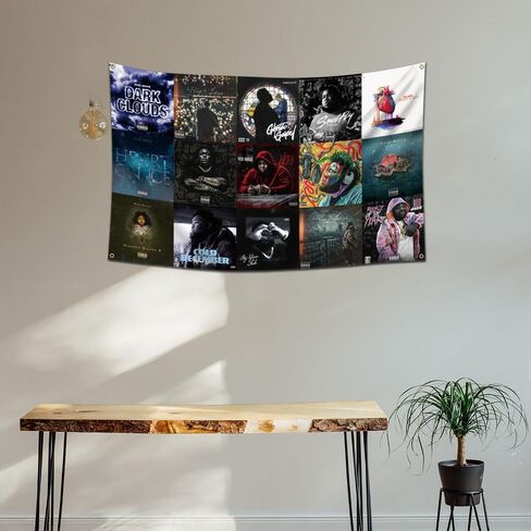 ألبوم رود مغني الراب موجة نسيج العلم الكولاج (3x5Ft ، طباعة HD) لغرفة المعيشة غرفة نوم النوم جدار ديكور فني in Kuwait