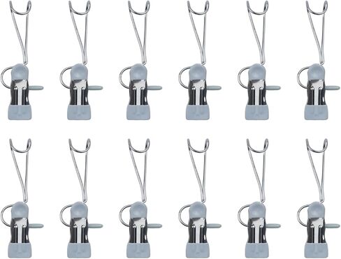 12 PCS Metal Long Tail Clips with Hooks, Multifunctional Hanging Clips for Kitchen, Bathroom and Office (Apricot) in Saudi Arabia