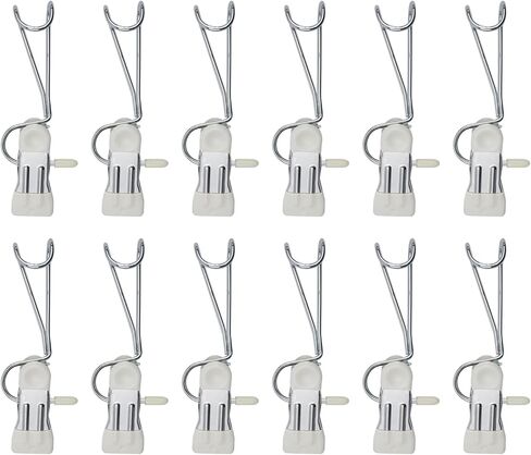 12 PCS Metal Long Tail Clips with Hooks, Multifunctional Hanging Clips for Kitchen, Bathroom and Office (Apricot) in Saudi Arabia