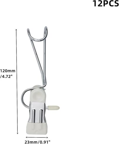 12 PCS Metal Long Tail Clips with Hooks, Multifunctional Hanging Clips for Kitchen, Bathroom and Office (Apricot) in Saudi Arabia