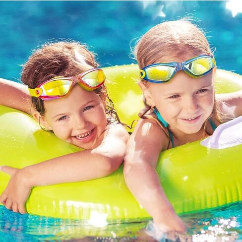 JSJM New Kids Swimming Goggles Professional High-Definition Anti-Fog Swimming Goggles Set Swimming Pool, Pink&blue, js999 in Saudi Arabia