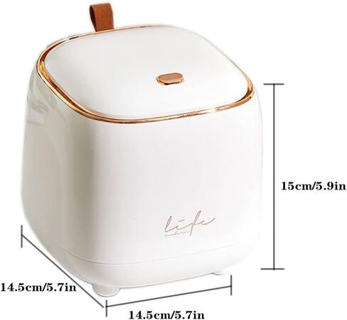 Plastic Trash can Creative Mini Desktop Trash can, with lid Small Home Office Cleaning Trash Button Desktop Storage bin, with 50 Trash Bags in Saudi Arabia