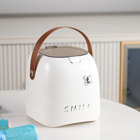 Plastic Trash can Creative Mini Desktop Trash can, with lid Small Home Office Cleaning Trash Button Desktop Storage bin, with 50 Trash Bags in Saudi Arabia