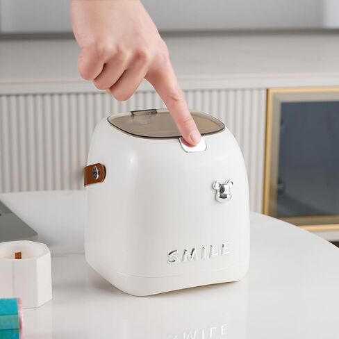 Plastic Trash can Creative Mini Desktop Trash can, with lid Small Home Office Cleaning Trash Button Desktop Storage bin, with 50 Trash Bags in Saudi Arabia