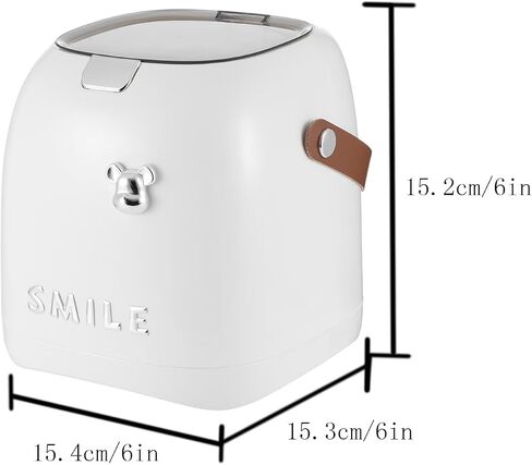 Plastic Trash can Creative Mini Desktop Trash can, with lid Small Home Office Cleaning Trash Button Desktop Storage bin, with 50 Trash Bags in Saudi Arabia