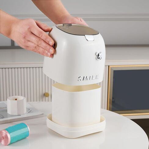Plastic Trash can Creative Mini Desktop Trash can, with lid Small Home Office Cleaning Trash Button Desktop Storage bin, with 50 Trash Bags in Saudi Arabia