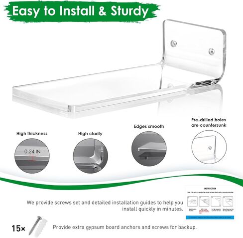 Shoe Floating Display Shelves Wall Mount Set of 5 - Sturdy Acrylic Levitating Sneakers Shelves - Easy to Install, Display Your Top Shoes… in Saudi Arabia