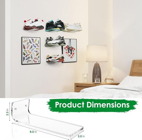Shoe Floating Display Shelves Wall Mount Set of 5 - Sturdy Acrylic Levitating Sneakers Shelves - Easy to Install, Display Your Top Shoes… in Saudi Arabia