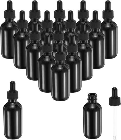 PATIKIL 2ml Glass Dropper Bottle, 24Pcs Leakproof Essential Oils Sample Liquid Perfume Container with Eye Dropper for Storage Travel, Blue in Saudi Arabia
