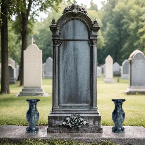 Cemetery Vases for Grave Decorations,Natural Granite Flower Vases for Cemetery. (1) in Saudi Arabia