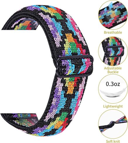 شريط مطاطي متوافق مع Garmin Forerunner 55 Band، ملحقات حزام حلقة بديلة قابلة للتعديل من النايلون الناعم متوافقة مع Garmin Forerunner 55 / Approach S42 / Approach S12/D2 Air in Kuwait