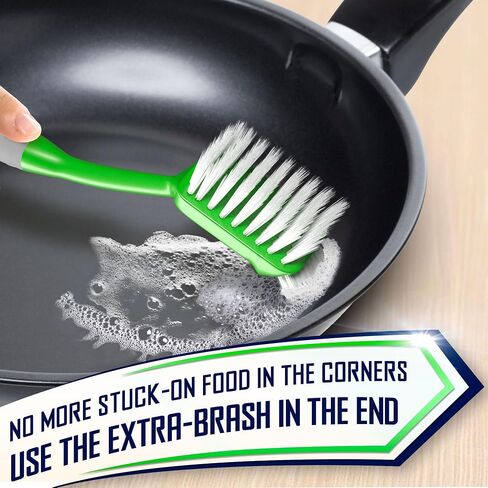 Dish Brush Set of 4 with Bottle Water Brush, Dish Scrub Brush, Scrubber Brush and Straw Brush - Kitchen Scrub Brushes Ergonomic Non Slip Long Handle for Cleaning Cleaner Wash Dish Sink Dishes Cup Pot in Saudi Arabia