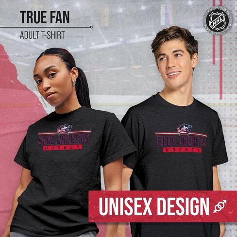 تي شيرت Wright & Ditson للكبار NHL Heather Charcoal True Fan Hockey - مزيج من القطن والبوليستر بدون علامة - راحة مطلقة in Kuwait
