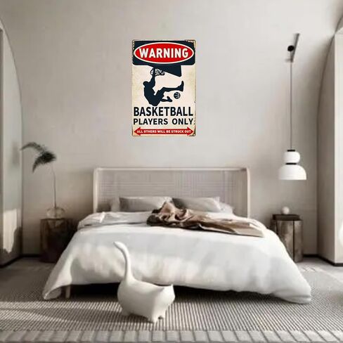 Basketball Players Only Metal Sign Warning All Others Will Be Struck Out Tin Signs Basketball Poster Gifts for Kids Boys Bedroom Wall Art Decor 8x12 Inches in Saudi Arabia