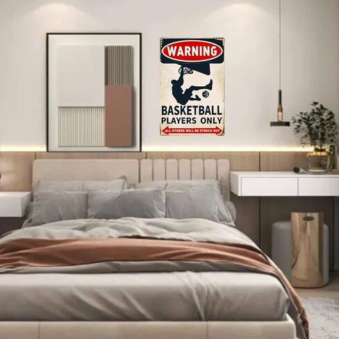 Basketball Players Only Metal Sign Warning All Others Will Be Struck Out Tin Signs Basketball Poster Gifts for Kids Boys Bedroom Wall Art Decor 8x12 Inches in Saudi Arabia