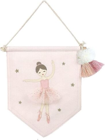 MON AMI Embroidered Ballerina Hanging Wall Canvas Banner – 10", Wall Decor For Nursery, Kids, Teen’s Bedroom & Playroom in Saudi Arabia