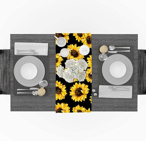 مفرش طاولة أسود أبيض رمادي أحمر نمط خط هندسي بوليستر غير قابل للانزلاق للمطبخ/القهوة/الطعام/غرفة النوم، الزفاف، عيد الميلاد، عيد الشكر، ديكور طاولة حفلات الهالوين مقاس 13*70 بوصة in Kuwait