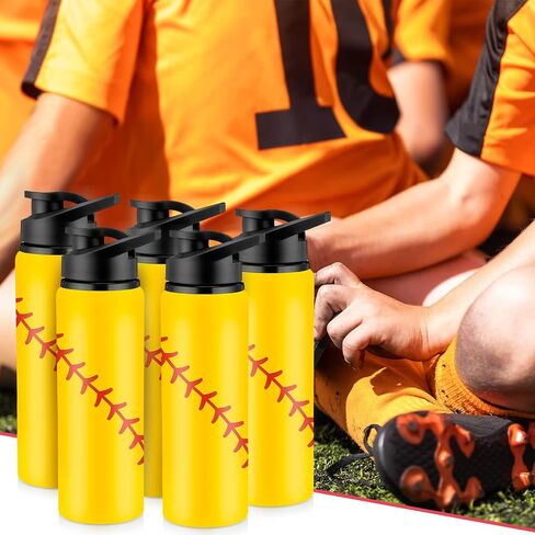 Yaomiao 10 Pcs Softball Water Bottles Aluminum Softball Gifts Tumbler Snap Lid Leak Proof Baseball Sports Bottle Baseball Accessories for Gym Sports Travel Coffee Friends Men Girls in Saudi Arabia