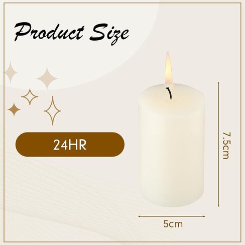 Pack of 12 Ivory Pillar Candles 2 x 6 Inch Unscented Candles Large Ivory Pillar Candles Paraffin Wax Long Lasting Candles Clean Burning Candles for Home Decor Wedding Party Dinner Bath Spa in Saudi Arabia