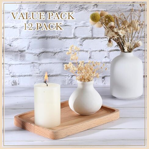 Pack of 12 Ivory Pillar Candles 2 x 6 Inch Unscented Candles Large Ivory Pillar Candles Paraffin Wax Long Lasting Candles Clean Burning Candles for Home Decor Wedding Party Dinner Bath Spa in Saudi Arabia