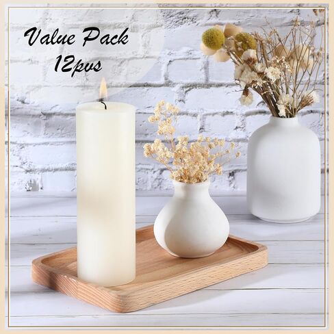 Pack of 12 Ivory Pillar Candles 2 x 6 Inch Unscented Candles Large Ivory Pillar Candles Paraffin Wax Long Lasting Candles Clean Burning Candles for Home Decor Wedding Party Dinner Bath Spa in Saudi Arabia