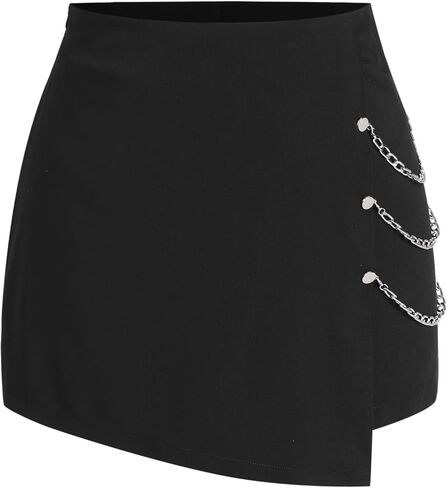 CIDER High Waist Solid Skort with Chain Curve & Plus in Saudi Arabia