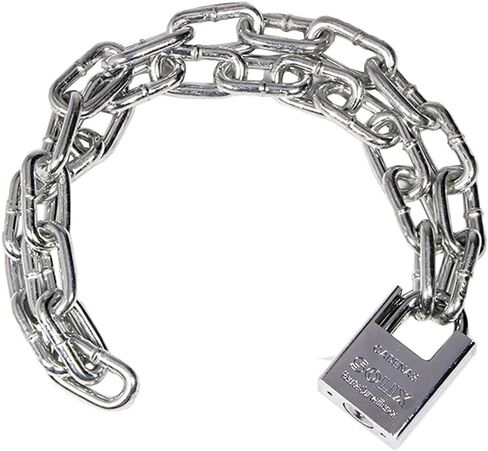 Security Chain Hardened 6mm Thick,Stainless Steel Heavy Duty Chain Lock with 4 Keys Padlock for Gate Bike Generator Fence Outdoor - Chain Link Fence Gate Lock (6x500mm) in Saudi Arabia