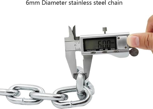 Security Chain Hardened 6mm Thick,Stainless Steel Heavy Duty Chain Lock with 4 Keys Padlock for Gate Bike Generator Fence Outdoor - Chain Link Fence Gate Lock (6x500mm) in Saudi Arabia