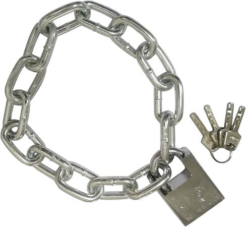 Security Chain Hardened 6mm Thick,Stainless Steel Heavy Duty Chain Lock with 4 Keys Padlock for Gate Bike Generator Fence Outdoor - Chain Link Fence Gate Lock (6x500mm) in Saudi Arabia