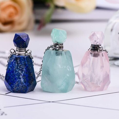YGLINE فلوريت قلادة من الضروري النفط، قلادة قارورة كريستال من الضروري النفط، من الضروري النفط، Youngliving، قلادة العطور، قلادة زجاجة عطر in Kuwait