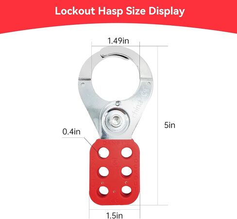 Lock Out Tag Out Hasp,10Pack Tamper-Proof Stainless Steel Padlock Hasp with Extended Jaw,Red 1 inch Jaw Diameter Stainless Steel Lockout Hasp,Nylon Handle,Tamper-Proof and Impact-Resistant in Saudi Arabia