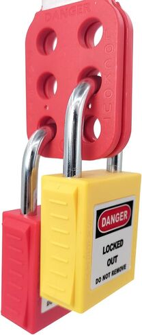 Lock Out Tag Out Hasp,10Pack Tamper-Proof Stainless Steel Padlock Hasp with Extended Jaw,Red 1 inch Jaw Diameter Stainless Steel Lockout Hasp,Nylon Handle,Tamper-Proof and Impact-Resistant in Saudi Arabia