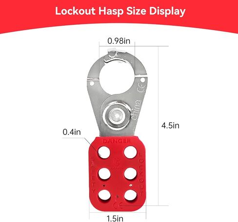 Lock Out Tag Out Hasp,10Pack Tamper-Proof Stainless Steel Padlock Hasp with Extended Jaw,Red 1 inch Jaw Diameter Stainless Steel Lockout Hasp,Nylon Handle,Tamper-Proof and Impact-Resistant in Saudi Arabia