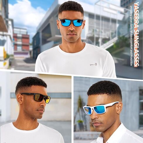 TAC Sports Polarized Square Sunglasses for Men Women, Lightweight TR90 Frame Retro Lens Shades UV400 Protection in Saudi Arabia