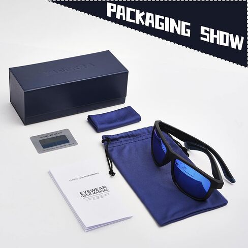TAC Sports Polarized Square Sunglasses for Men Women, Lightweight TR90 Frame Retro Lens Shades UV400 Protection in Saudi Arabia