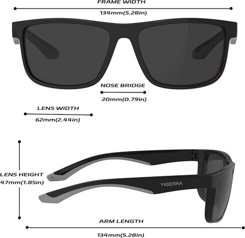 TAC Sports Polarized Square Sunglasses for Men Women, Lightweight TR90 Frame Retro Lens Shades UV400 Protection in Saudi Arabia
