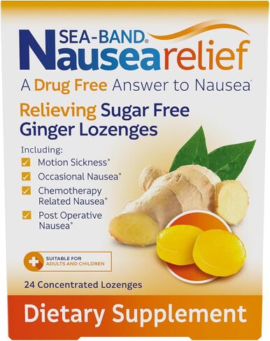 Sea-Band Motion Sickness & Nausea Relief Family Kit (1pk Adult & 2pk of Child Wristbands Travel Sickness, colors may vary, & 1pk Anti-Nausea Ginger Lozenges for Motion Sickness) in Saudi Arabia
