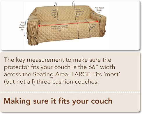 Waterproof Full Coverage Faux Suede Microfiber Stay in Place Couch Protector Furniture Cover (Medium Two Cushion Couch Loveseat, Sand) in Saudi Arabia