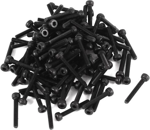 uxcell 100 Pcs 12.9 Steel Alloy Countersunk Hex Socket Knurled Pan Head Bolt Screw M2x7 in Saudi Arabia