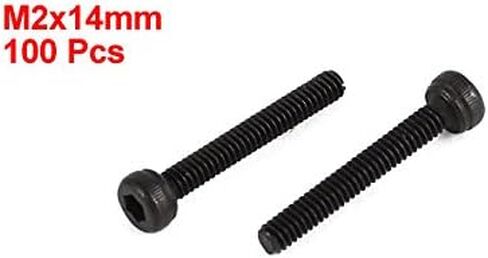uxcell 100 Pcs 12.9 Steel Alloy Countersunk Hex Socket Knurled Pan Head Bolt Screw M2x7 in Saudi Arabia