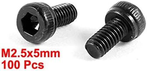uxcell 100 Pcs 12.9 Steel Alloy Countersunk Hex Socket Knurled Pan Head Bolt Screw M2x7 in Saudi Arabia