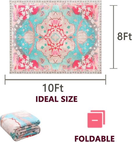 5x7 Area Rugs Vintage Floral Living Room Rug Foldable Cozy & Fluffy Carpet with Embossed Shading,Non-Slip Non Shedding & Machine Washable Area Rugs for Bedroom Dining Room Office,Blue in Saudi Arabia