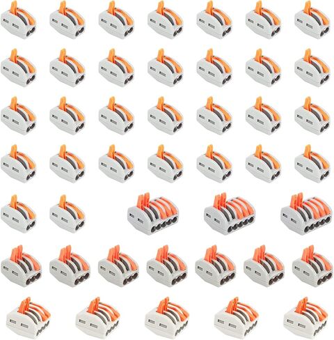 29PCS Compact Lever Wire Connectors Kit 2/3/4/5 Conductor Electrical Connectors Butt Terminals for Quick Connect 28-12AWG in Saudi Arabia