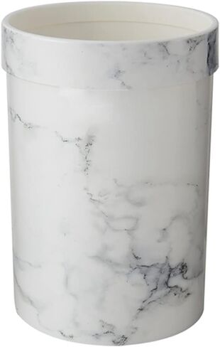 Small Marble Trash Can Wastebasket Plastic Recycling Bin Waste Paper Basket Garbage Can Container Bin for Office Bathroom Bedroom Cabinet 30x21cm in Saudi Arabia