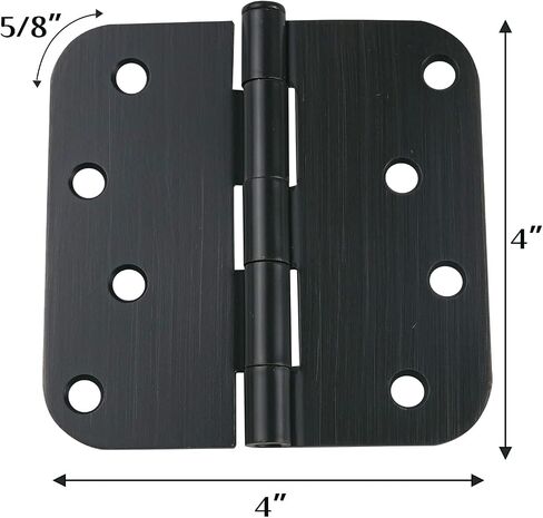 6 Pack Brushed Nickel Door Hinges 3.5 X 3.5 Inch Rounded, Interior Door Hinges with 5/8" Radius Corners 6 Holes, Heavy-Duty Silver Hinges for Room Door Window Cabinet Hardware in Saudi Arabia