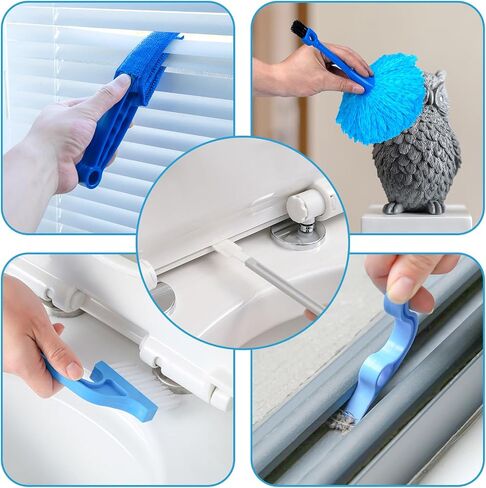 Microfiber Duster Kit 27pcs with 30 to 100 Inches Extension Pole and Wall Cleaner Mop, Washable and Bendable Feather Duster for Cleaning Ceiling Fans, High Ceilings, Cobwebs, Blinds, Grey in Saudi Arabia